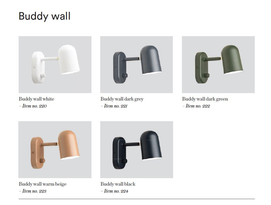 Buddy - Vegglampe - Hvit
