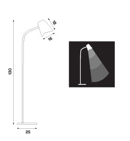 Me - Gulvlampe - Hvit