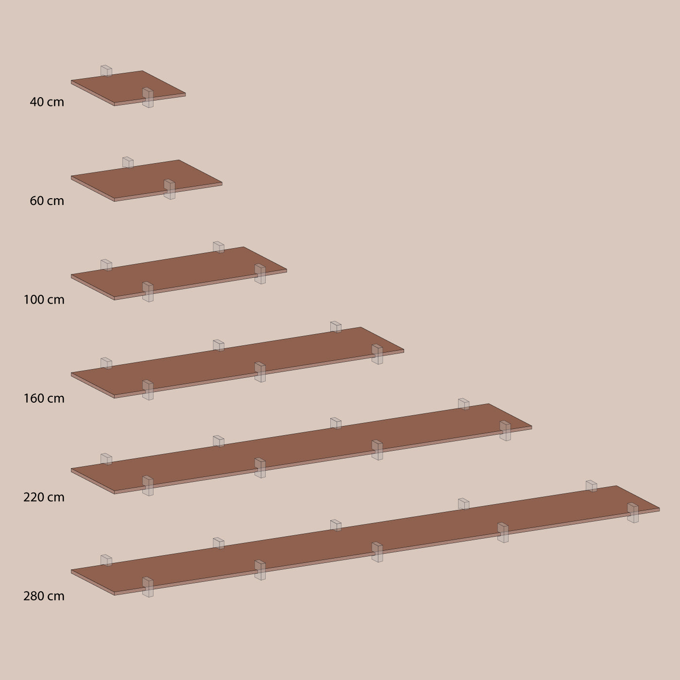 Abel system - Hylleplate Gulvmodell - 31 x 100 cm