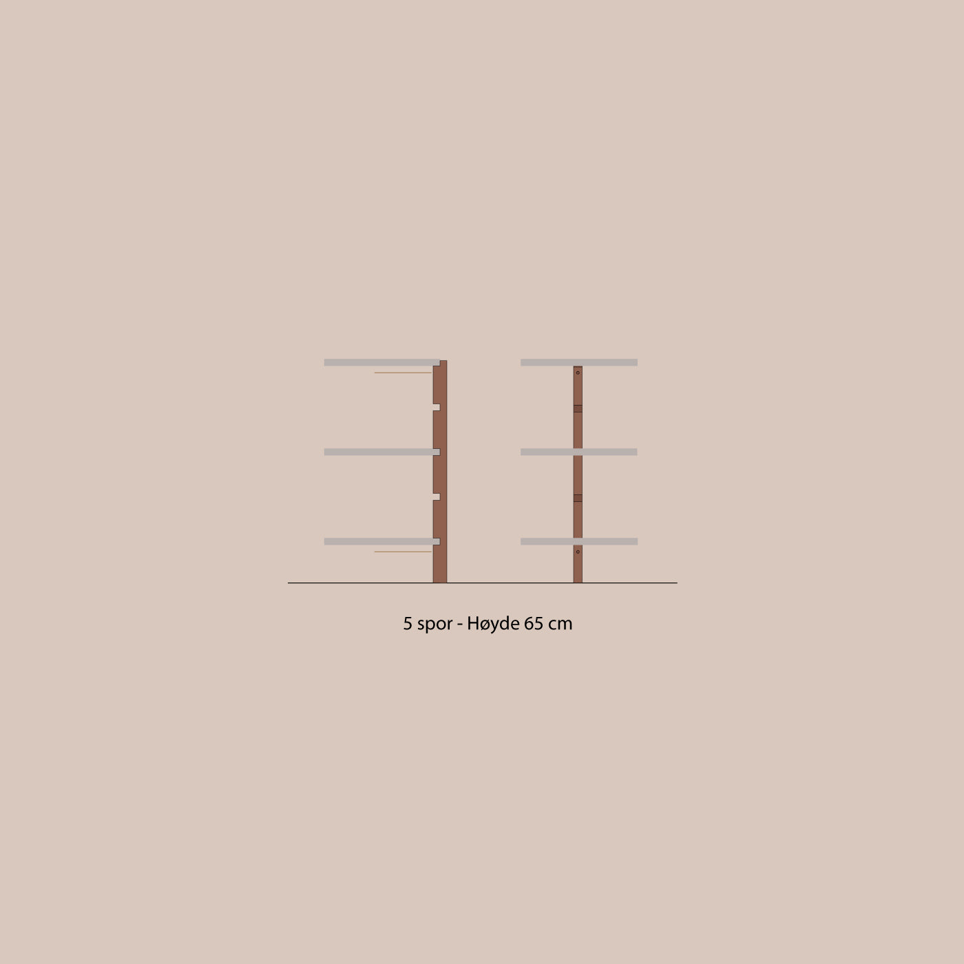 Abel system - List Gulvmodell - Høyde 65cm  - 5 spor