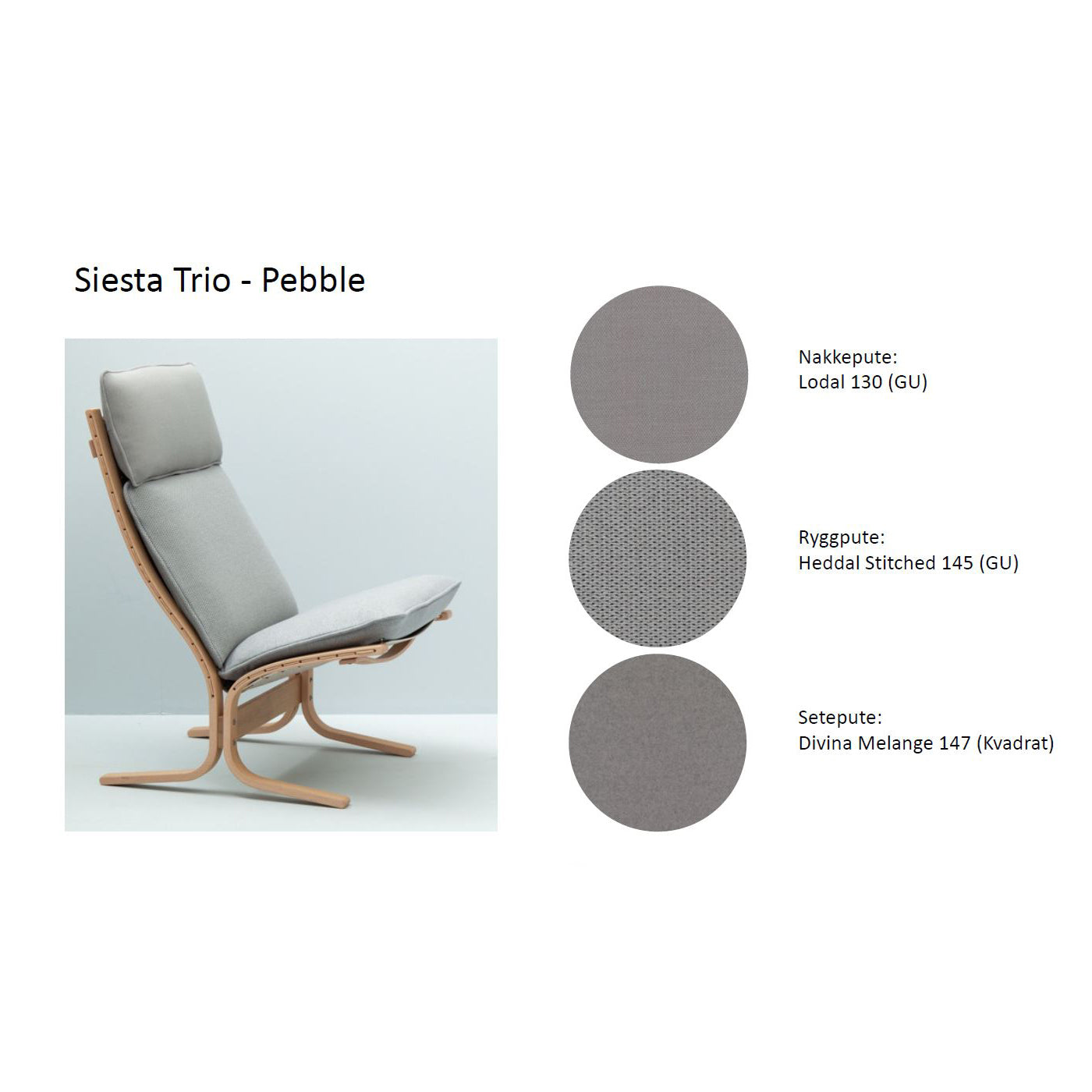 Siesta Trio Tekstil - Pebble