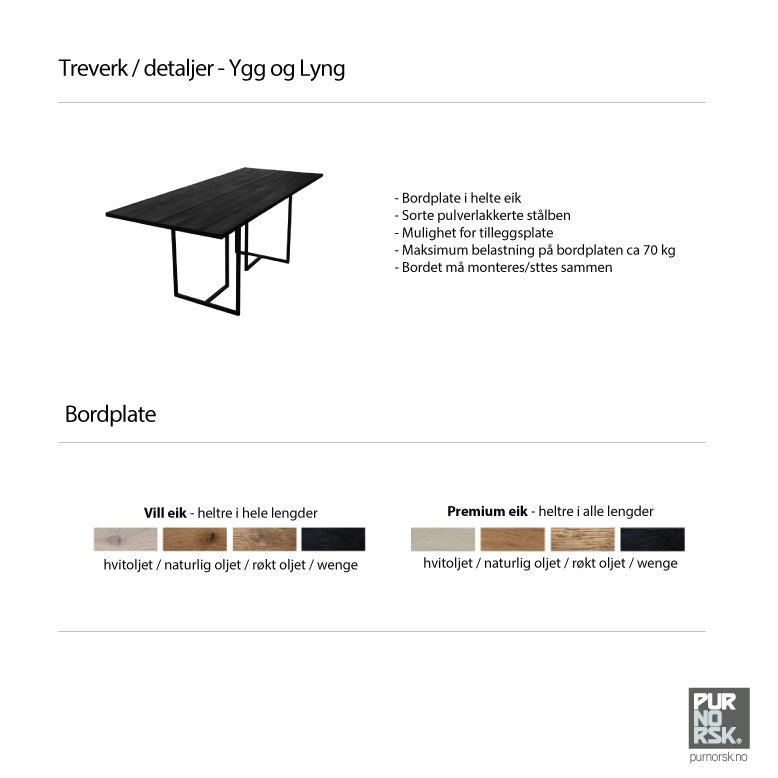 T-bordet - Spisebord - Eik - 180 cm